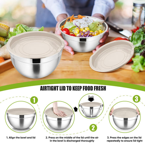 P&P CHEF, juego de tres tazones para preparación y servicio