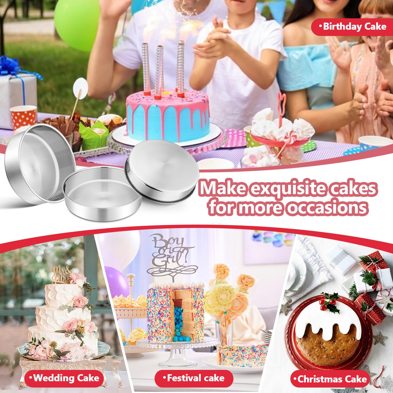 Uso multifuncional con moldes P&P CHEF para hornear y cocinar.