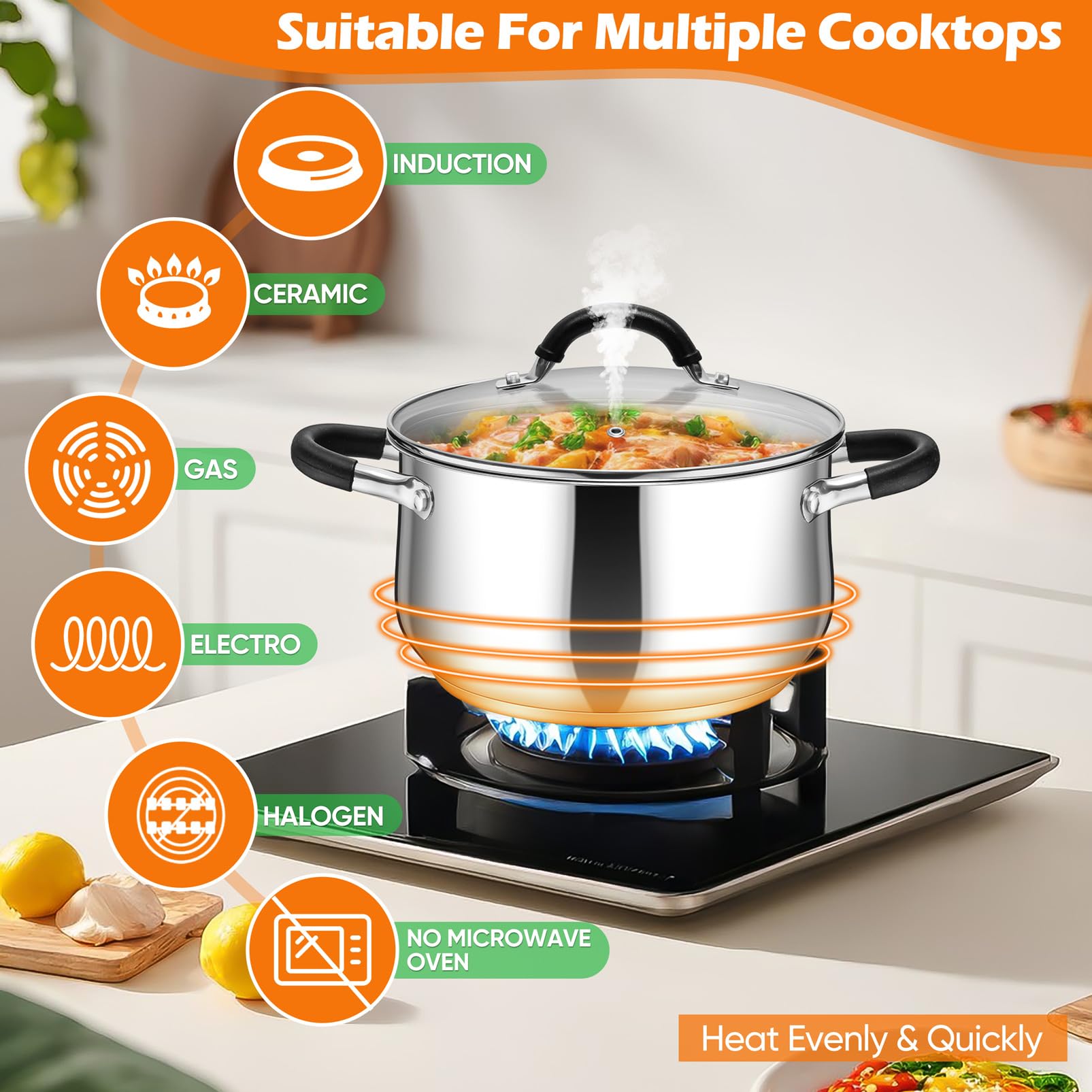 P&P CHEF Uso versátil para sopa y pasta en 5qt