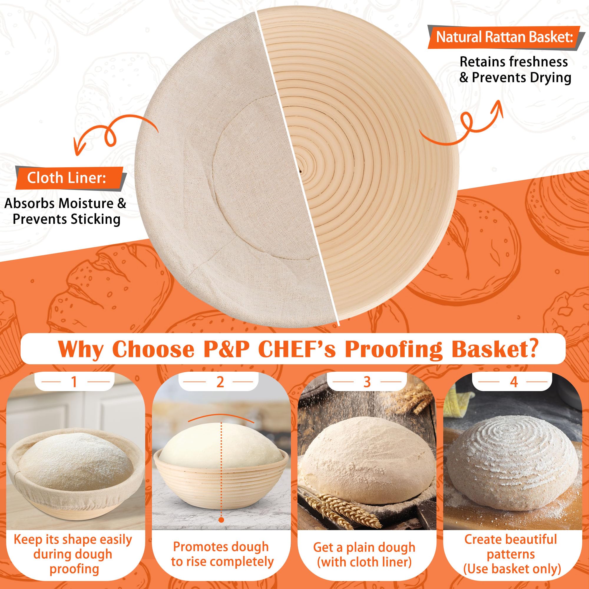 Cepillo de limpieza de harina P&P CHEF para quitar restos sin esfuerzo.