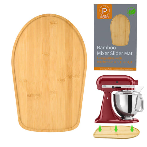 PQPO deslizador de bambú para mezclar KitchenAid 4,5-qt facilita manejo cómodo