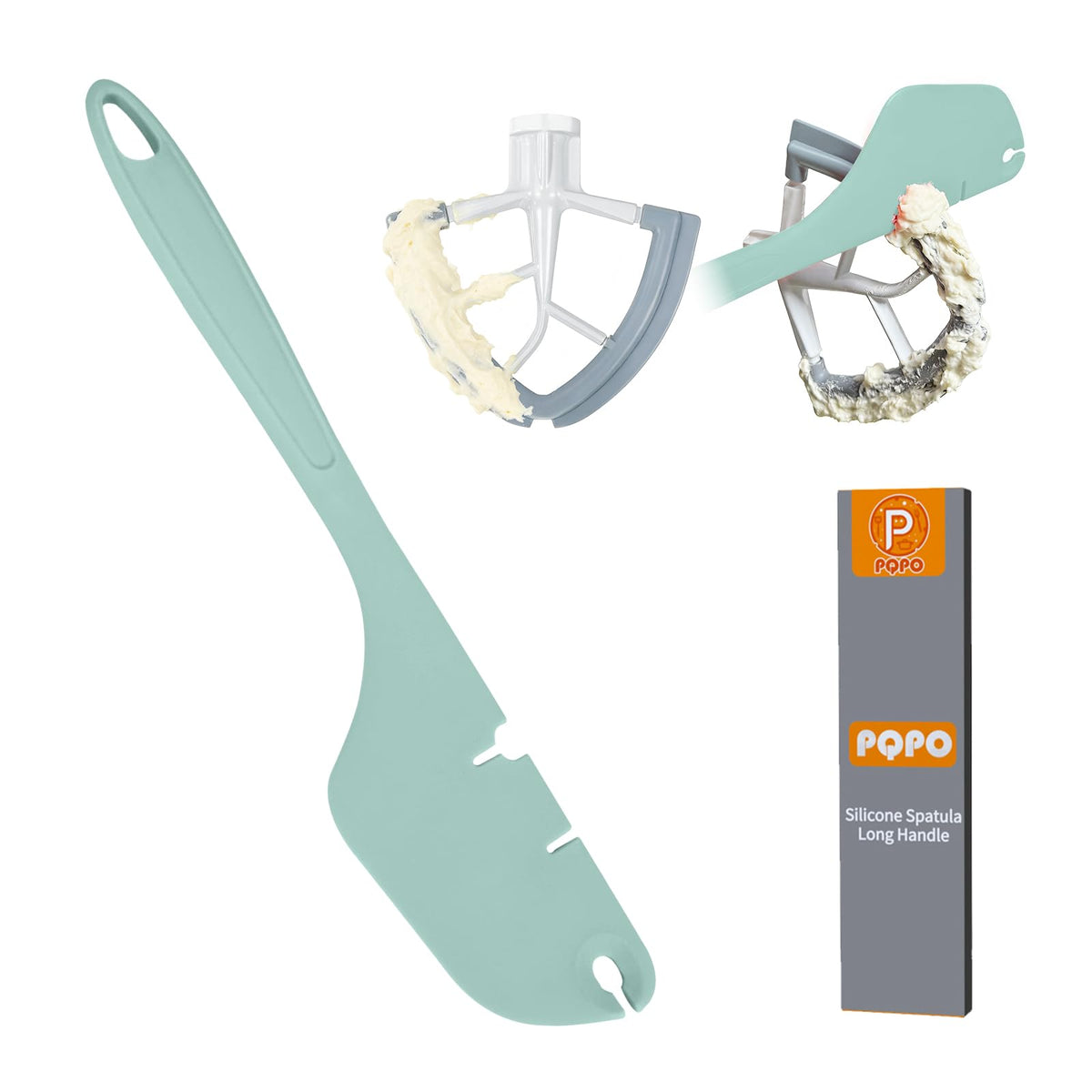 PQPO espátula silicona 12 pulgadas para mezclador facilita limpiar batidos.