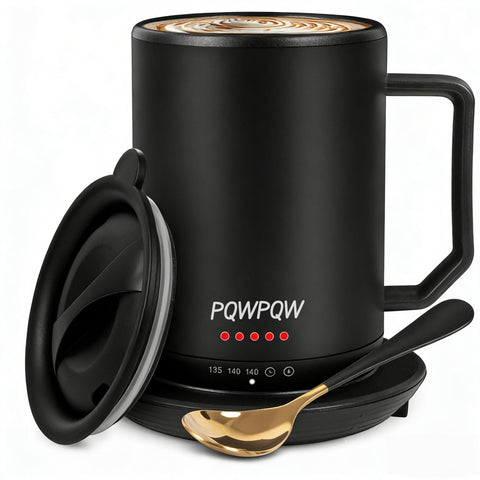 PQWPQW taza termica 12oz con control de temperatura para mantener el café caliente