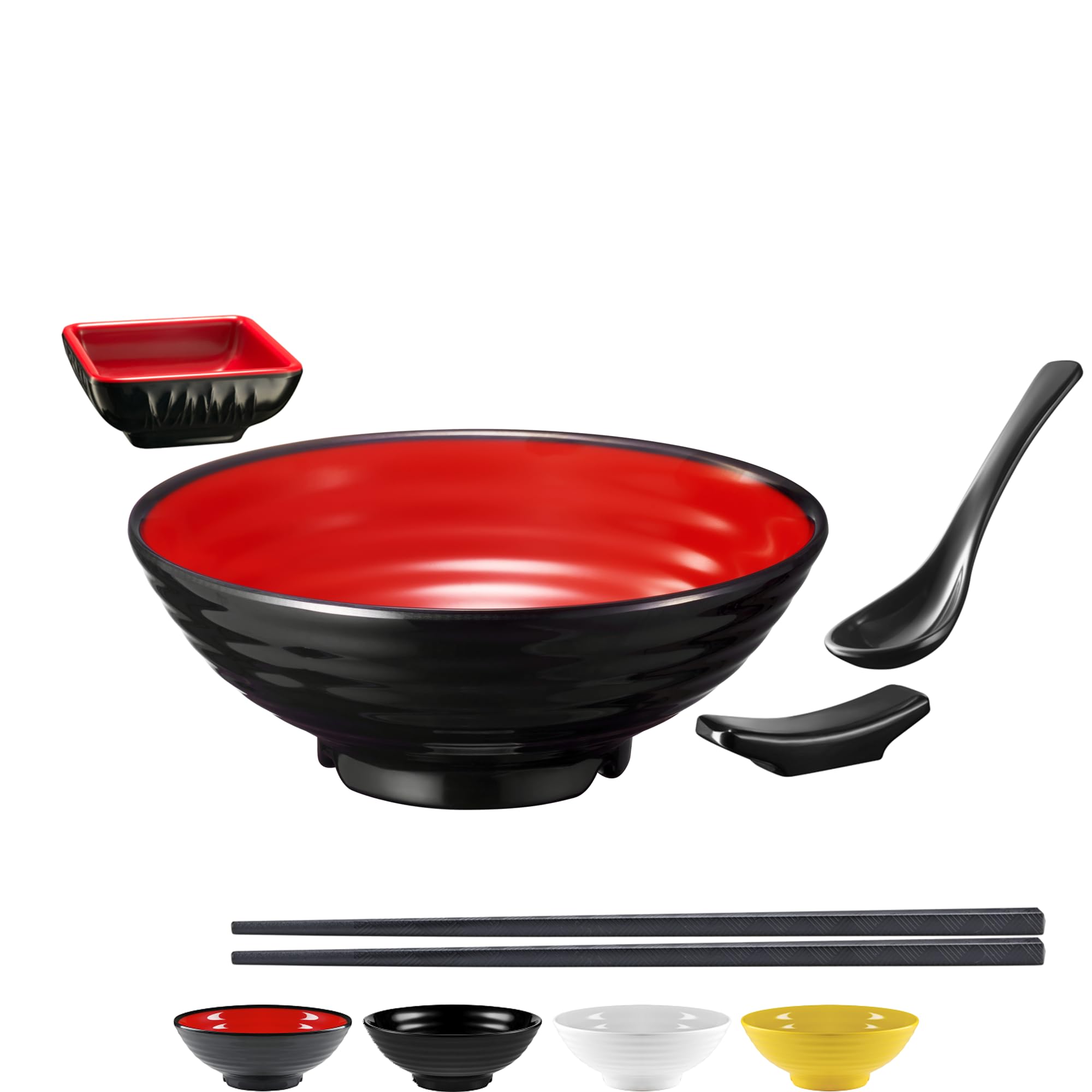 Practimondo tazón ramen de 32 onzas de melamina, duradero para la familia.