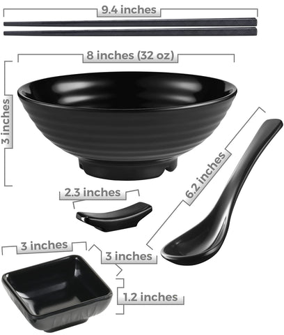 Practimondo tazón para salsas ramen, conjunto completo para degustar salsas con ramen.