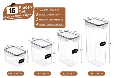 Tapas herméticas PRAKI con sello de silicona para frescura.