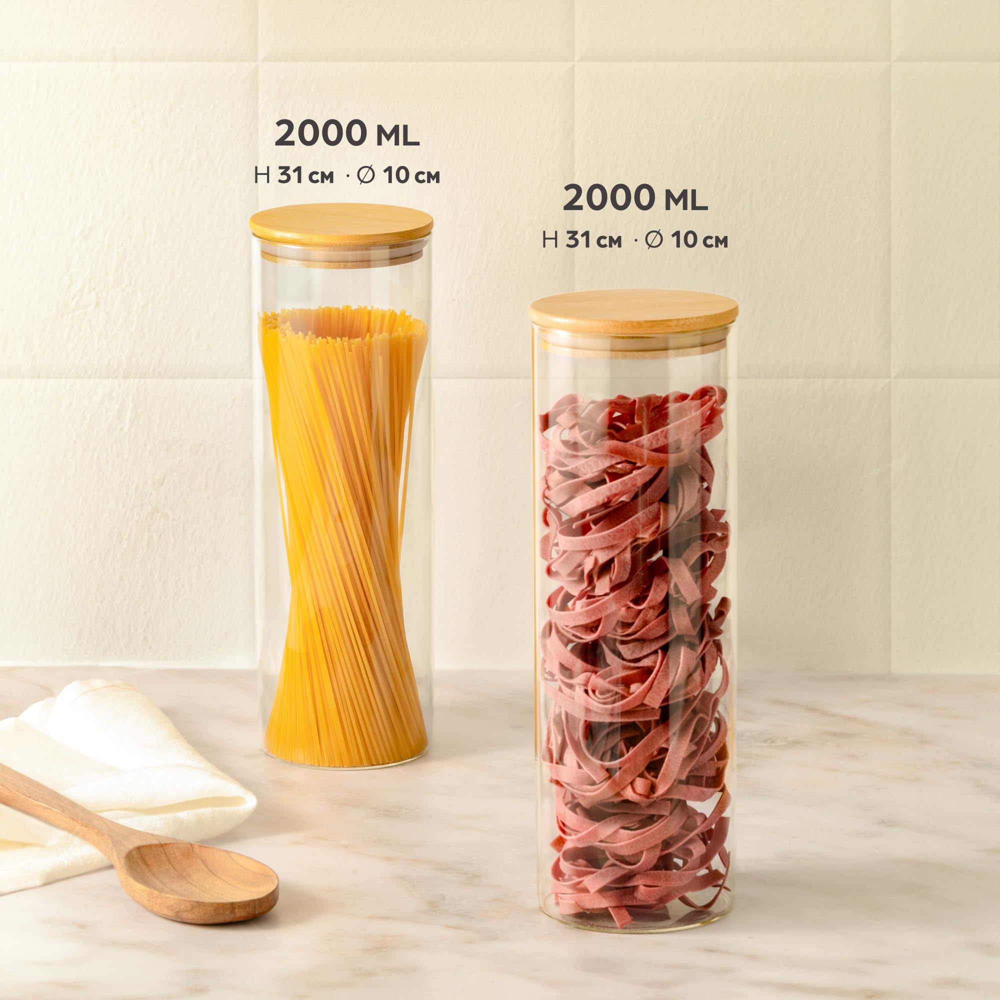 Praknu tapas de bambu con sello hermetico para frescura