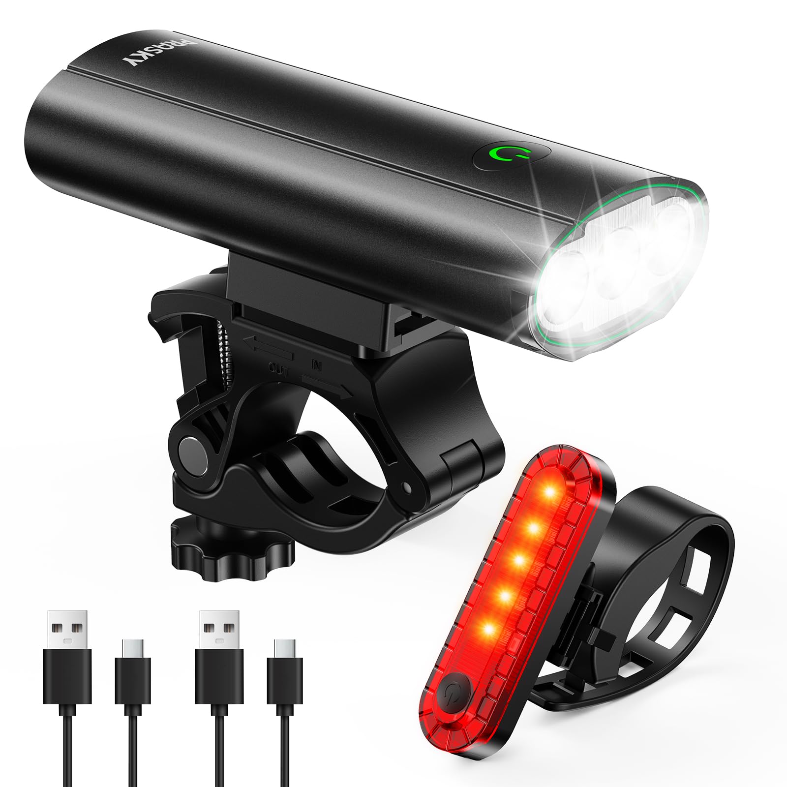Prasky faro frontal mostrando fuerte iluminación y seguridad nocturna