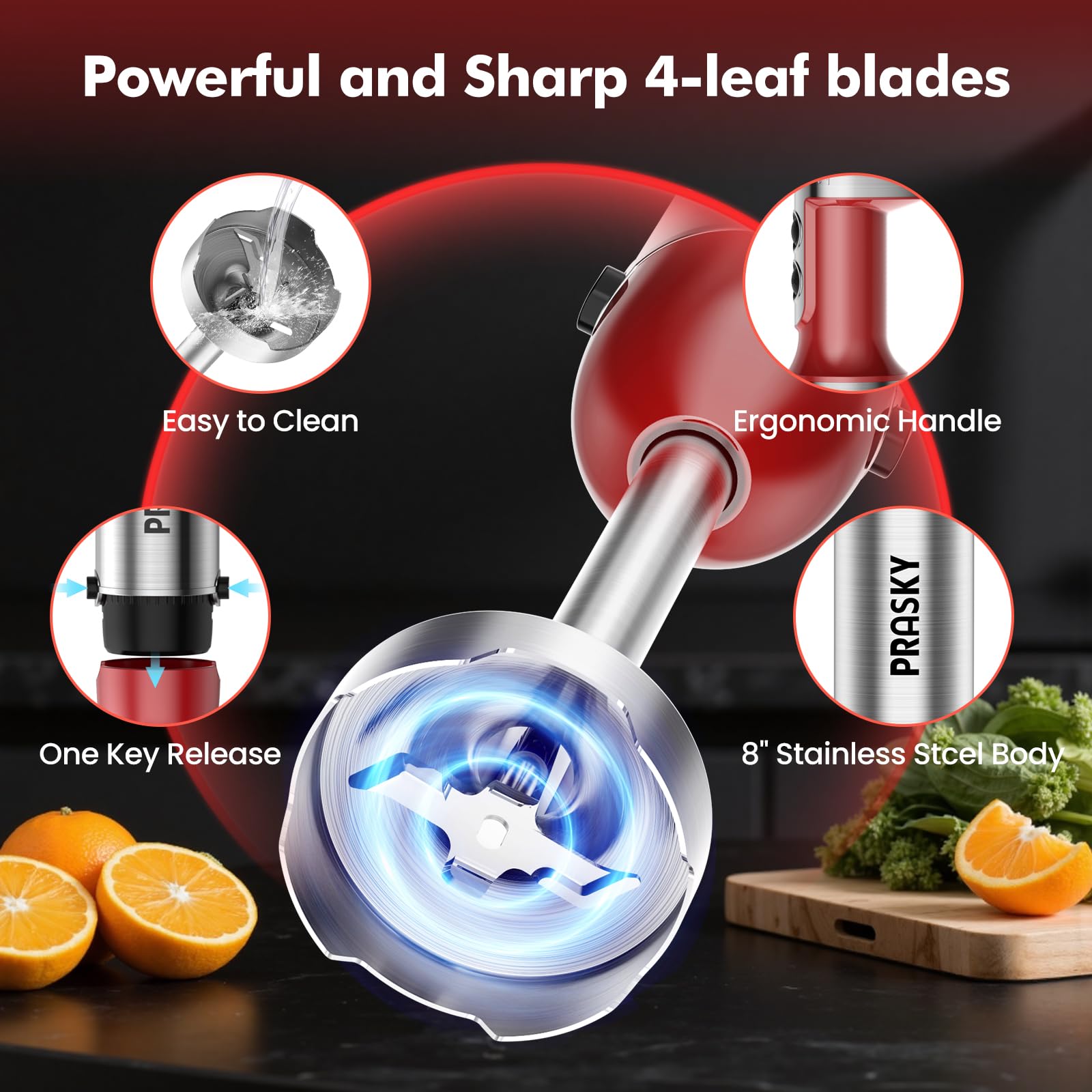 Prasky minipicadora 500 ml preparada para picar carne y frutos secos