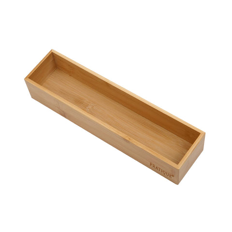 PRATIQUE organizador de cajón en bambú para cubiertos, orden práctico.