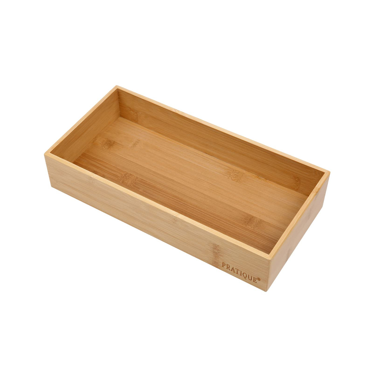 PRATIQUE organizador de cajón para cubiertos en bambú, orden práctico y fácil de acceder.