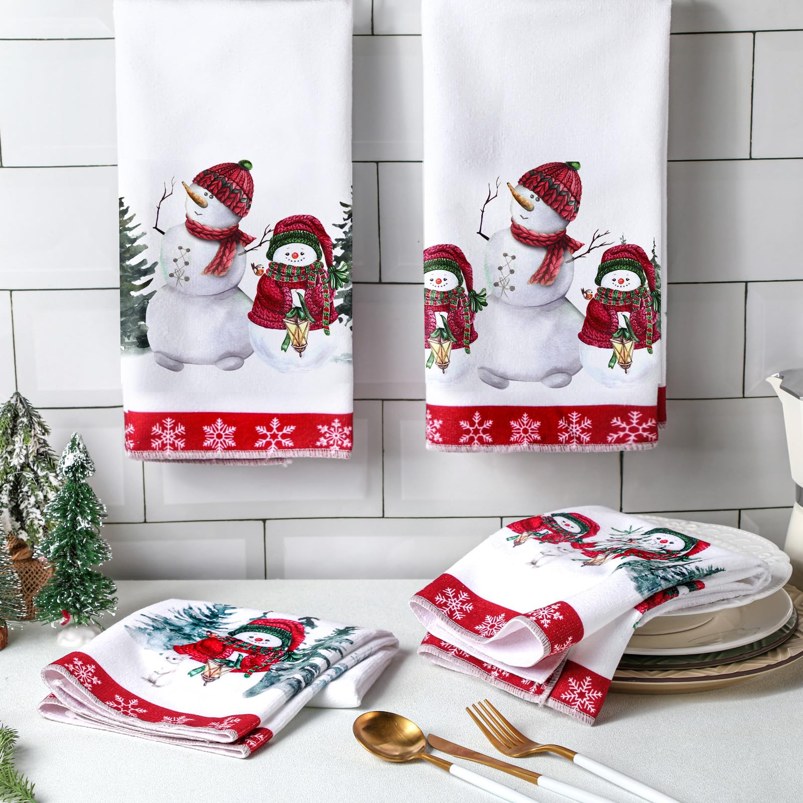 Toalla Preboun con árbol navideño, ideal para secar manos y mantener orden
