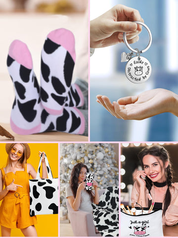 Preboun calcetines con estampado vaca, cómodo y práctico