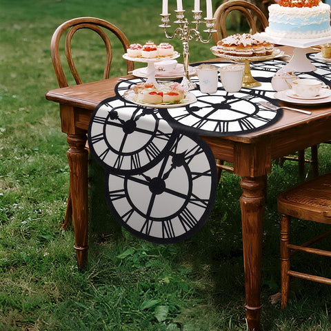 Patrón clásico de reloj Wonderland, añade atmósfera onírica a la mesa de Preboun.