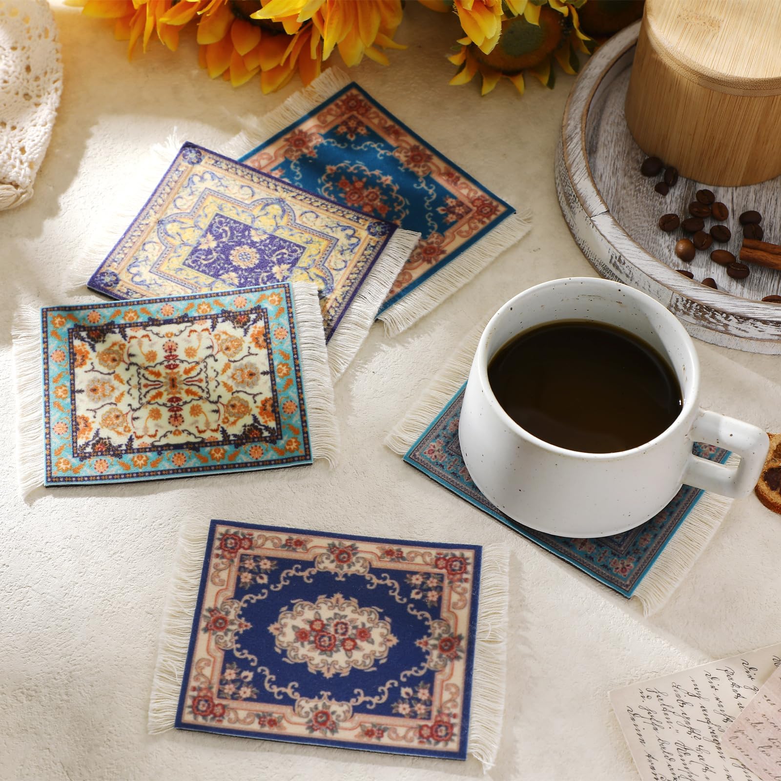 Posavasos de medidas 13x9 cm, tamaño práctico para tazas.