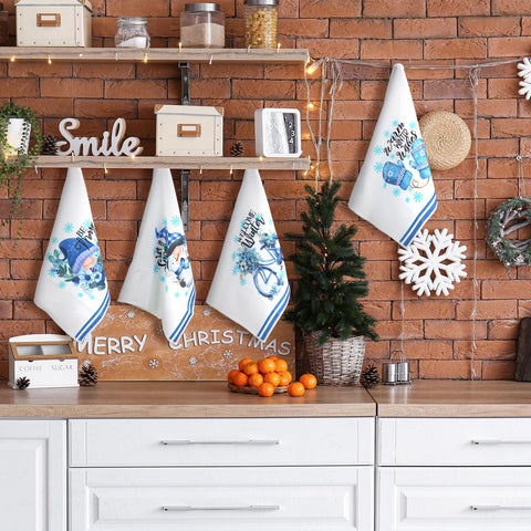 Toallas Preboun con dibujo de gnomo; decoración festiva para la mesa