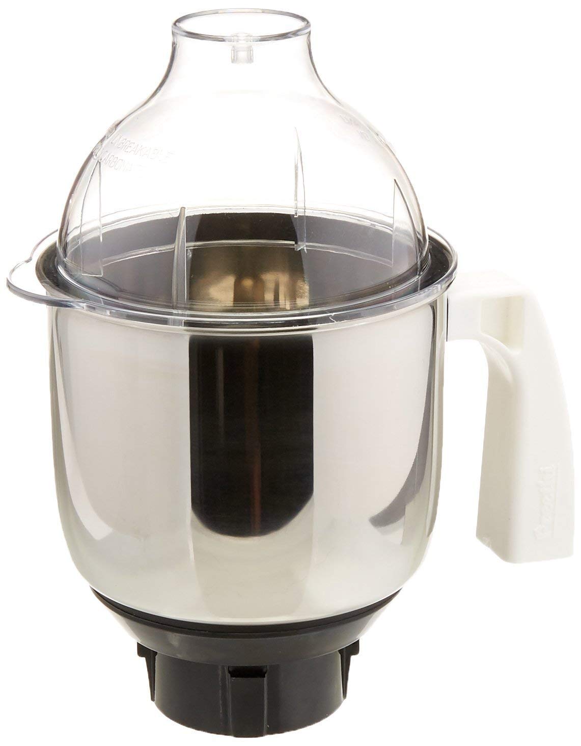Preethi: jarra 1,5 L de acero inoxidable, diseño plateado y duradero