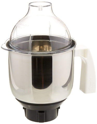 Preethi: jarra 1,5 L de acero inoxidable, diseño plateado y duradero