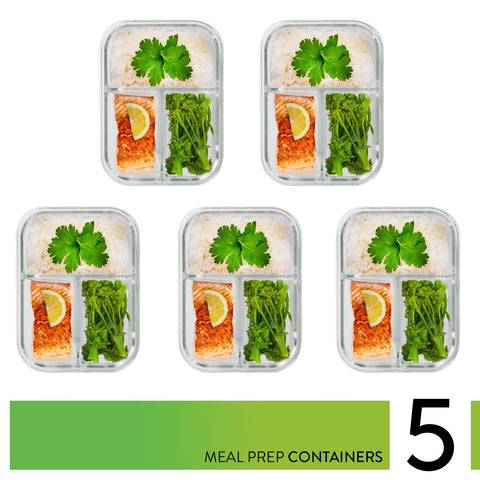 PrepNaturals tapas de vidrio compactas mantienen la comida fresca.