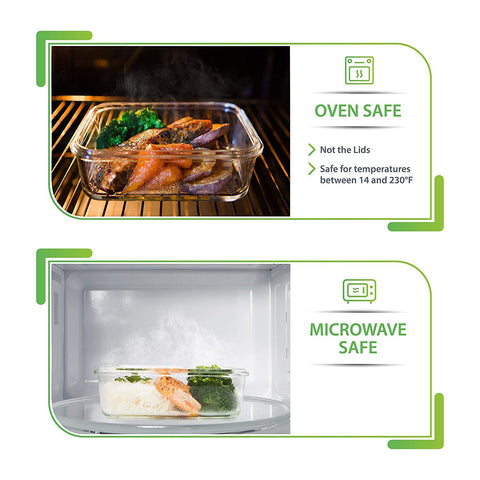 PrepNaturals vidrio borosilicato resistente, apto para horno.