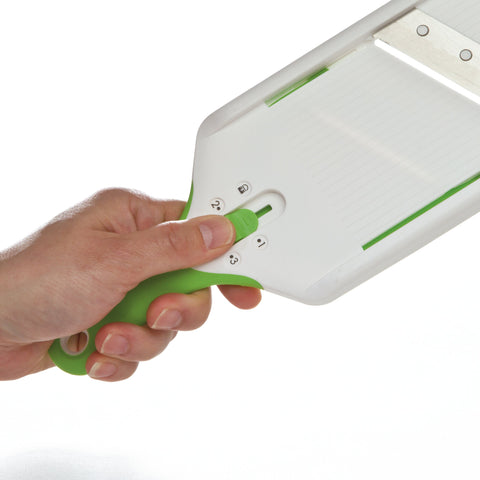 PrepSolutions mandolina verde con guardia de dedos para seguridad
