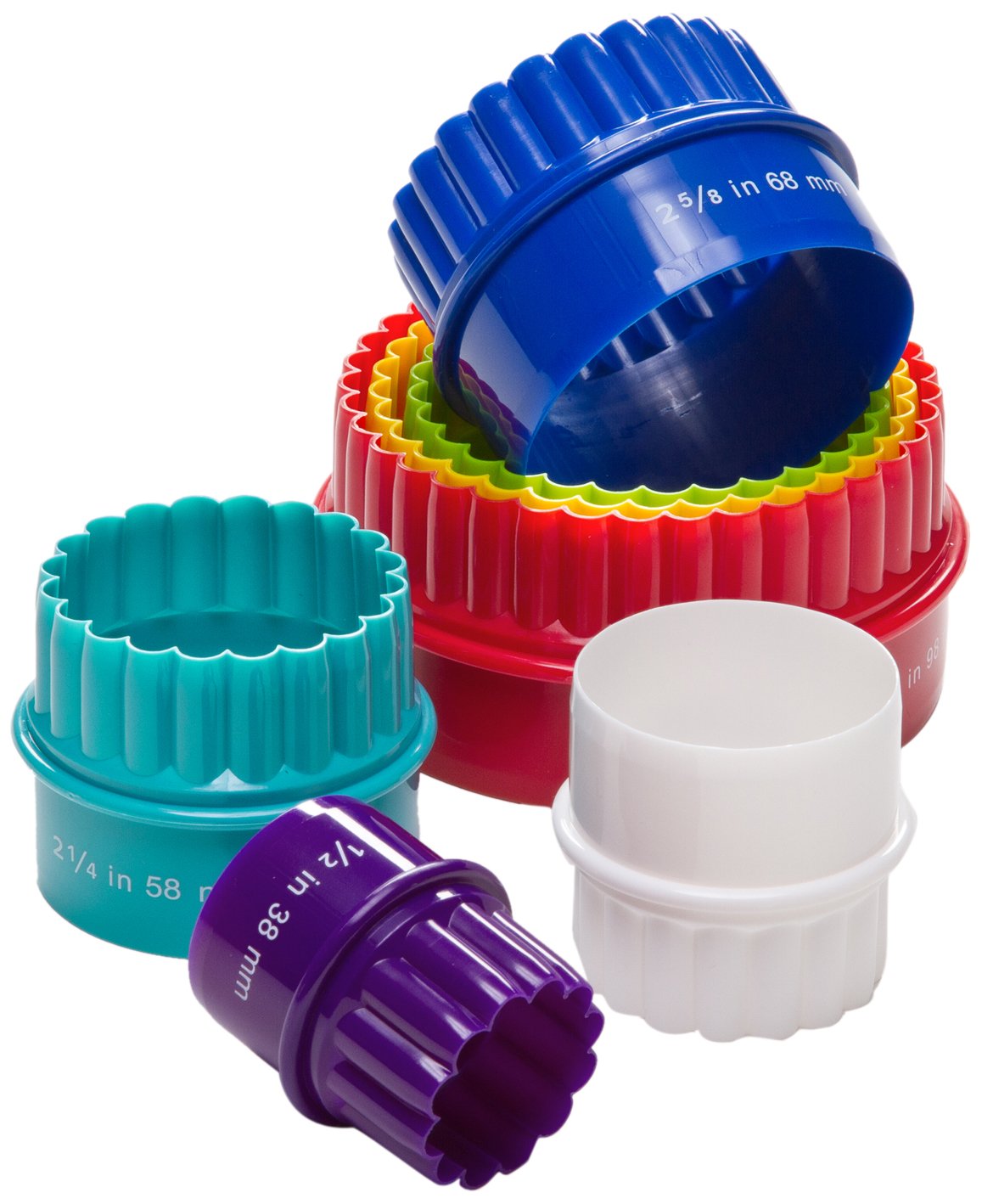 Cortadores Prepworks para galletas con bordes lisos y ranurados, ideal para masa y decoraciones