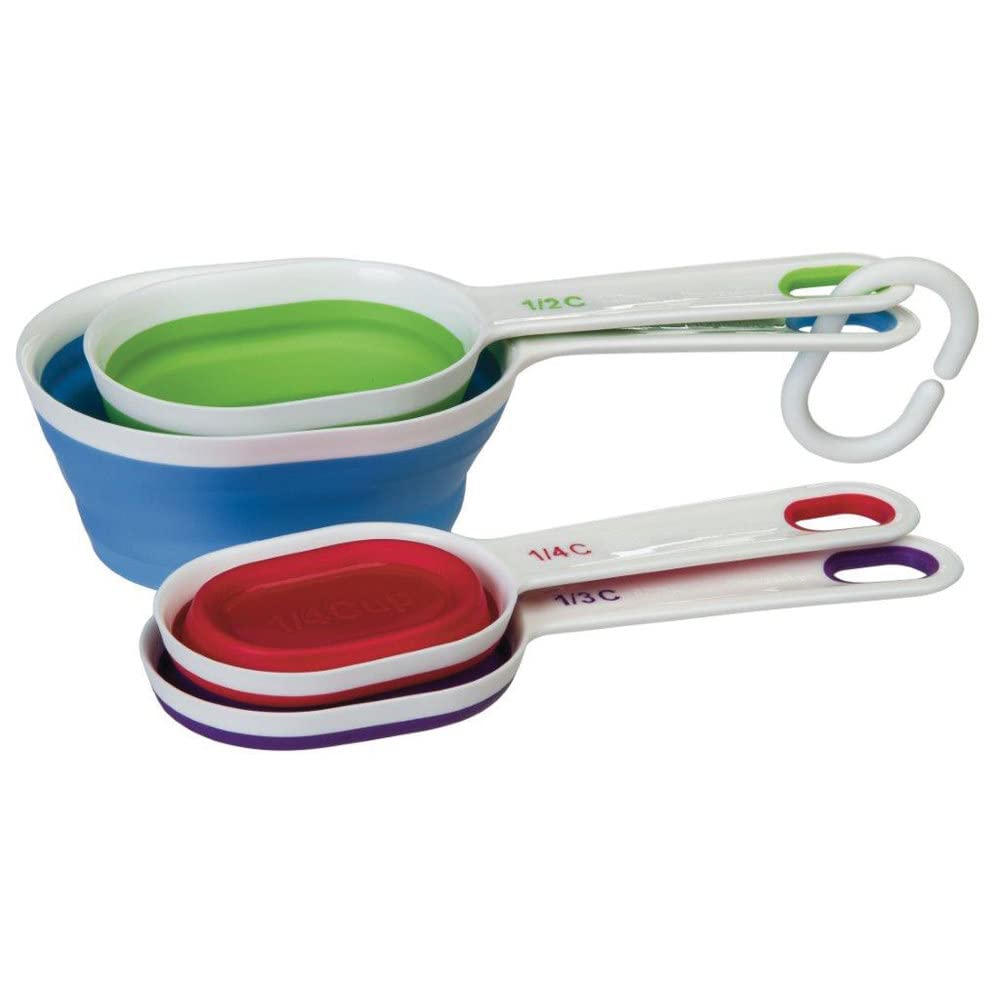 PREPWORKS tazas medidoras colapsables en 4 tamaños permiten medir con precisión y ahorrar espacio