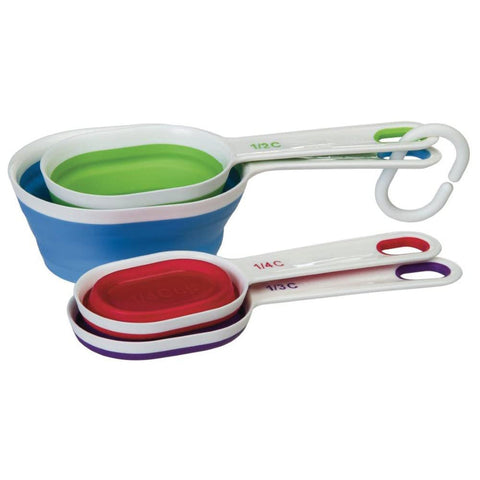 PREPWORKS tazas medidoras colapsables en 4 tamaños permiten medir con precisión y ahorrar espacio