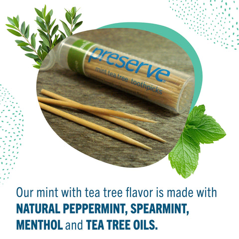 Preserve palillos menta arbol de te envase reciclable para uso diario