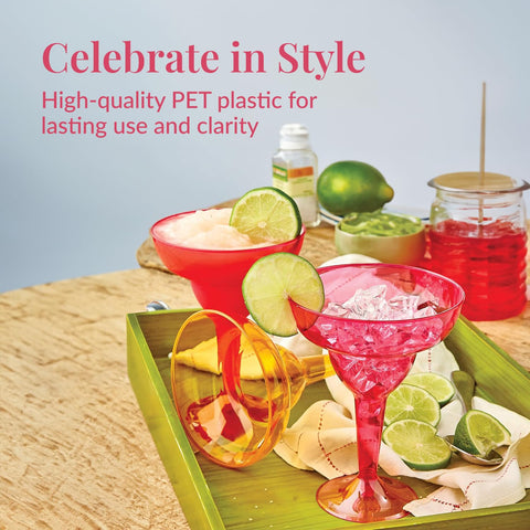 Copas margarita desechables Prestee, diseño multicolor para decoración festiva.