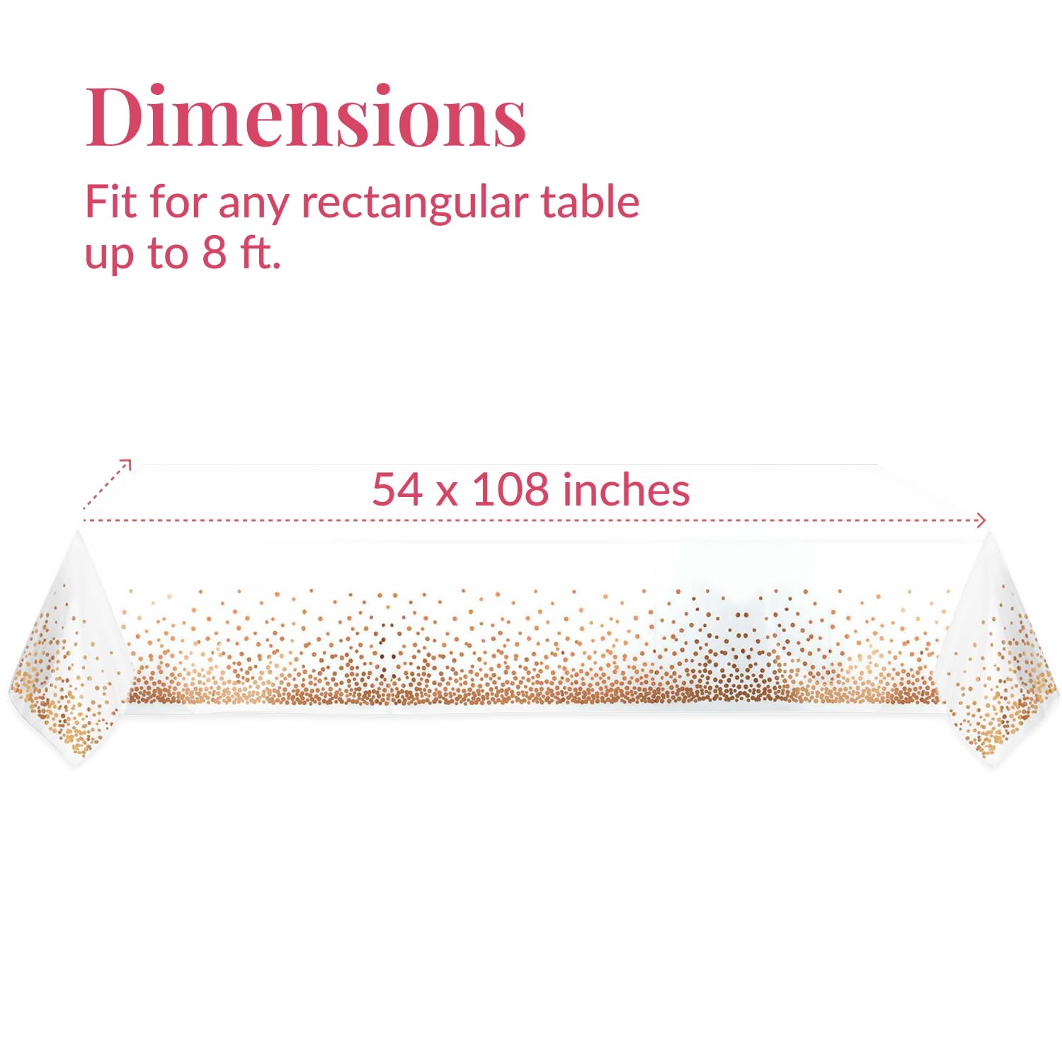Mantel desechable Prestee para eventos, acabado oro-rosado.
