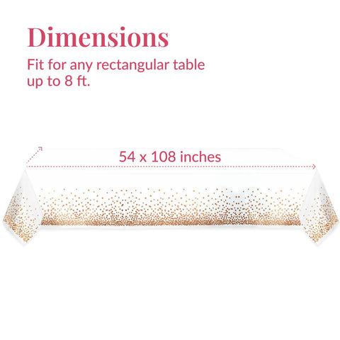 Mantel desechable Prestee para eventos, acabado oro-rosado.