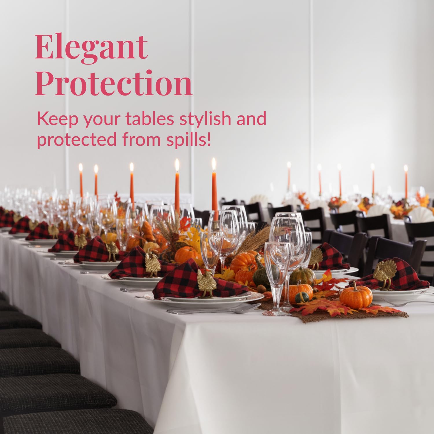 Mantel plástico blanco de Prestee para uso exterior y cenas al aire libre.