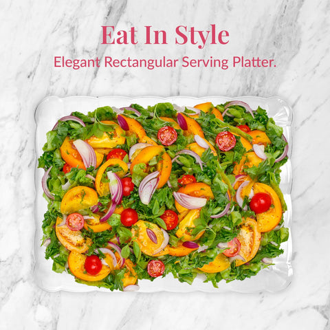 Plato rectangular transparente Prestee para aperitivos, fácil limpieza tras eventos