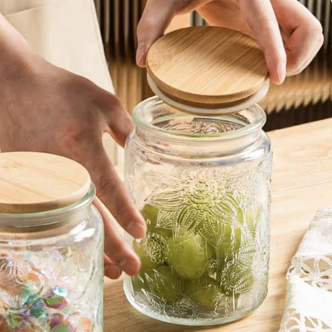 Tapa de bambú hermética de Prettidecor para frascos, asegura sellado duradero.