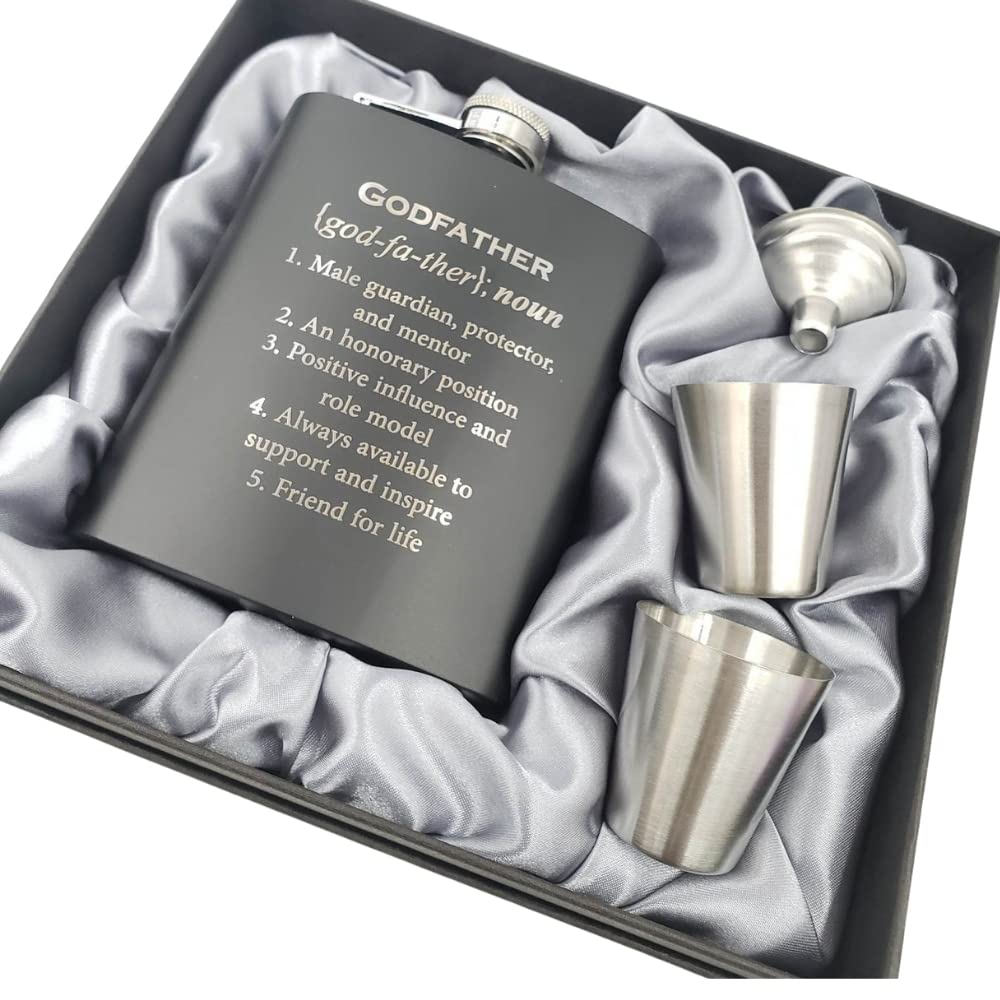 Pretty Inappropriate: licorera negra del juego de regalo para padrino en caja elegante