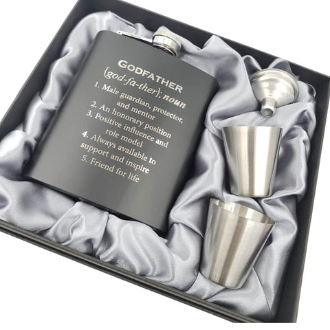 Pretty Inappropriate: licorera negra del juego de regalo para padrino en caja elegante