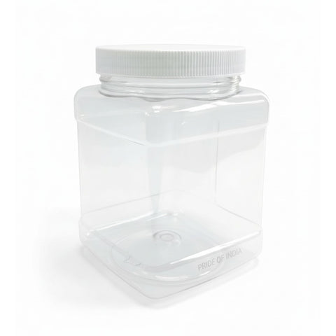 Pride Of India frasco PET claro con tapa blanca para almacenamiento de alimentos