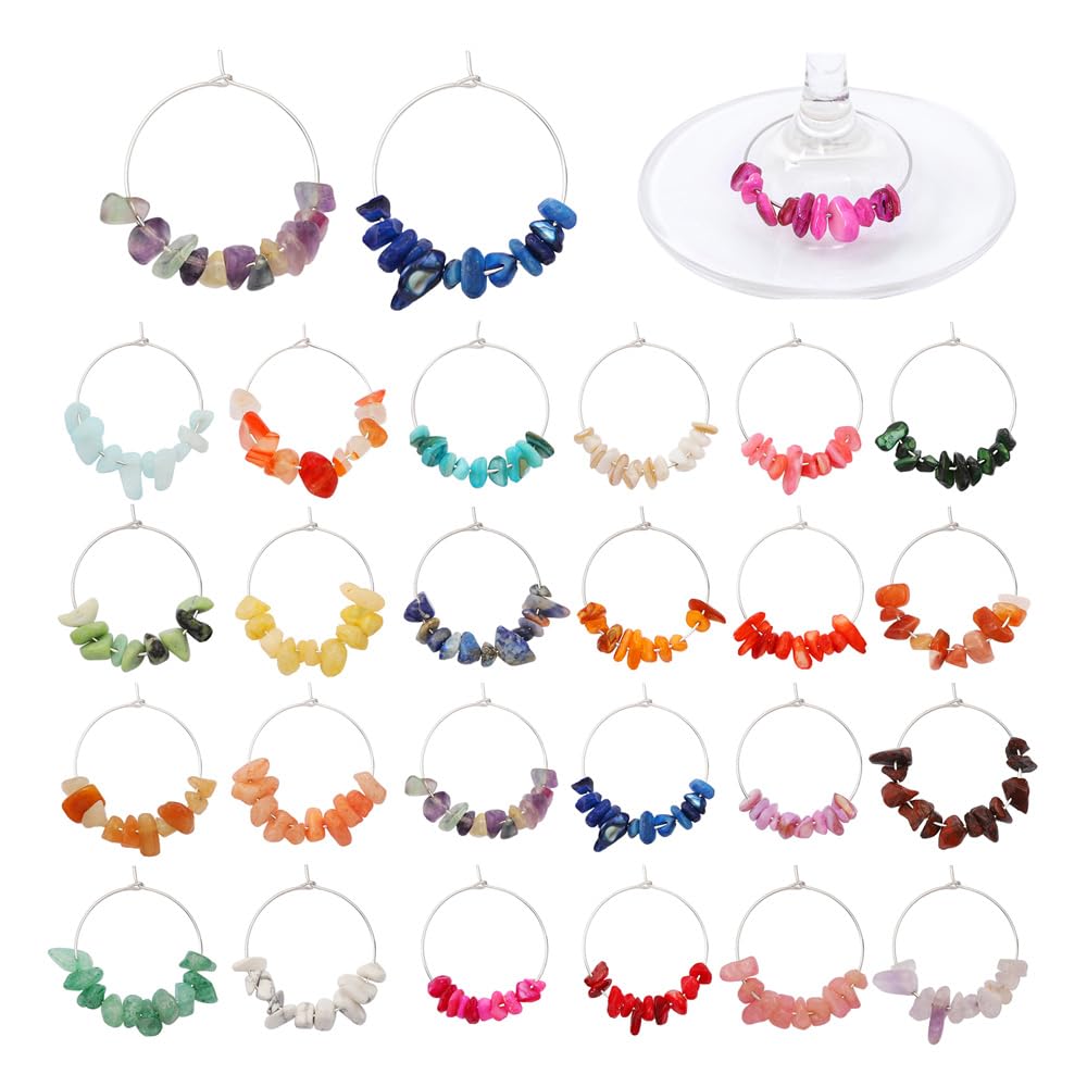 Pride & par cuentas gemas naturales para copa, ideal para identificar bebidas