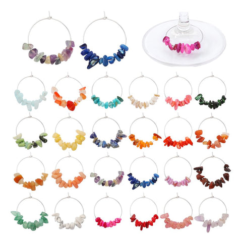 Pride & par cuentas gemas naturales para copa, ideal para identificar bebidas