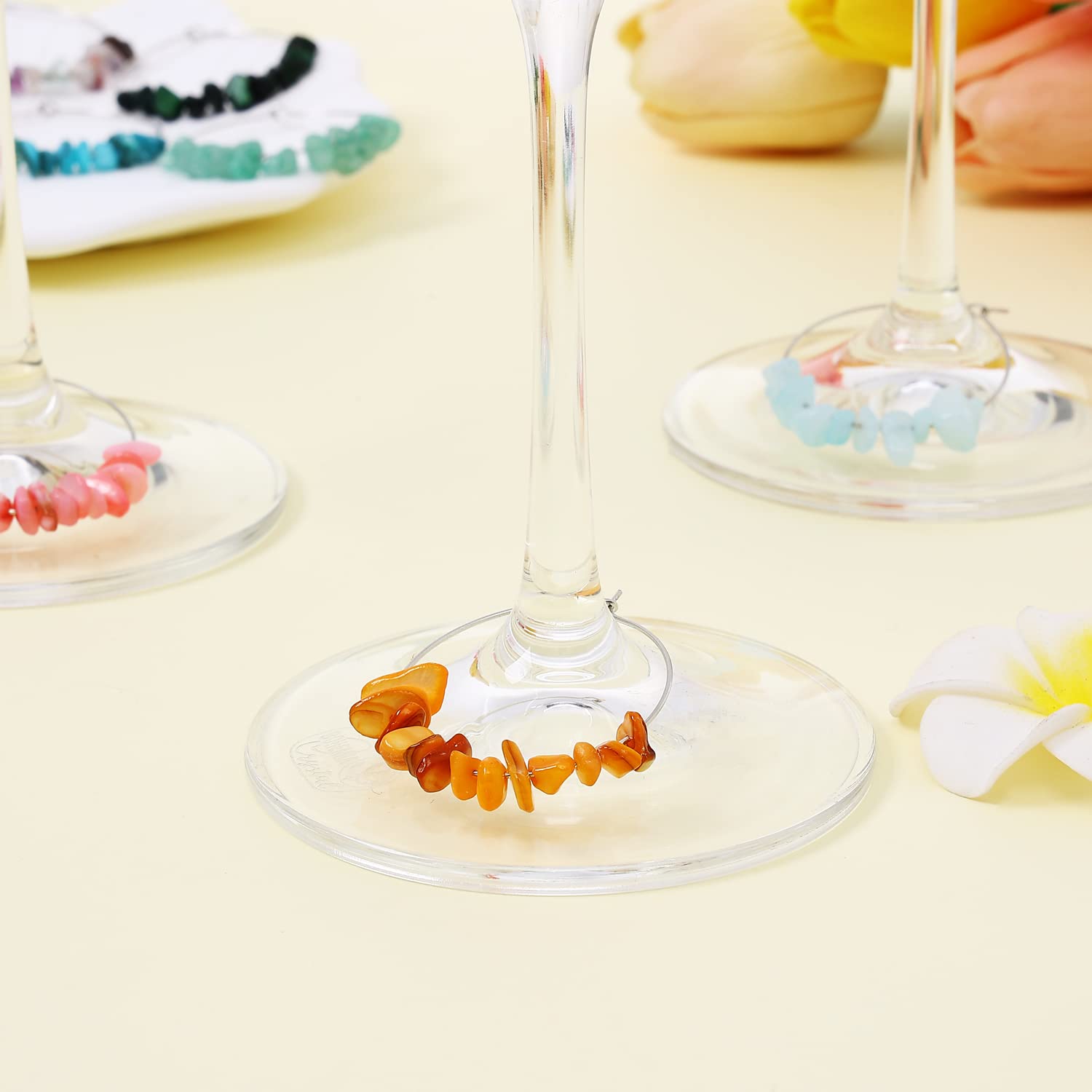 Pride & par colgante de gemas naturales para vaso, añade elegancia
