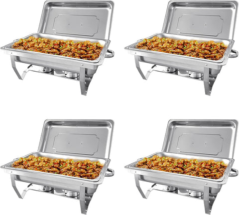 PRIJESSE 4pack chafers 8qt: conjunto para mantener platos cálidos en banquetes.