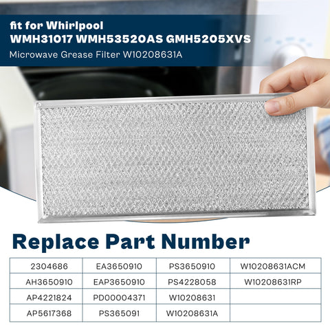 prime&swift filtro grasa microondas 13x6: compatible Amana para aire más limpio