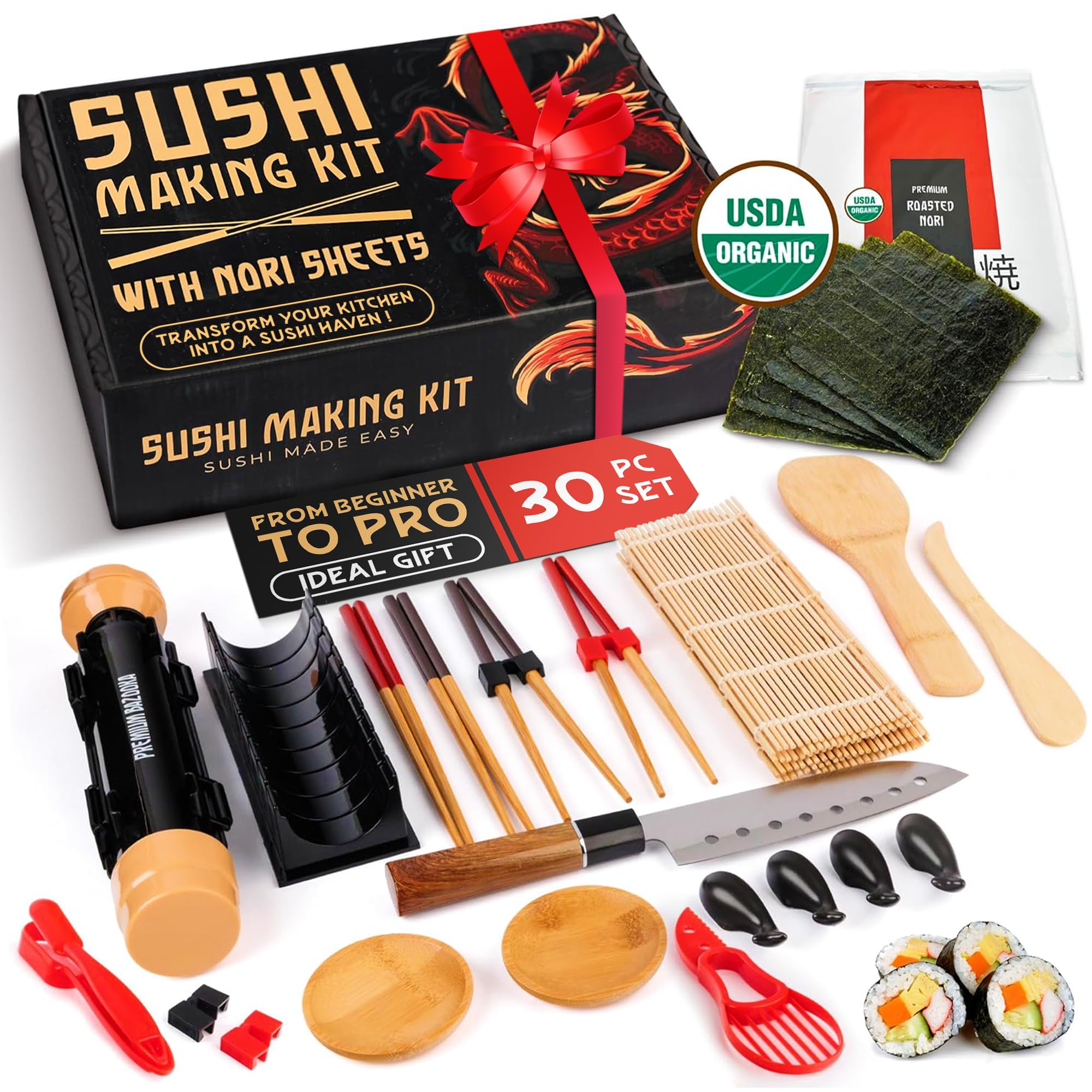 Primely sushi bazooka para enrollar rollos perfectos, ideal para principiantes.