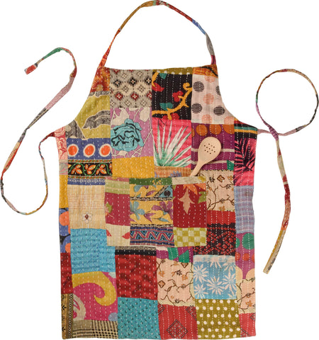 Primitives by Kathy delantal Kantha, diseñado en EE. UU. con artesanía india