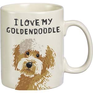 Primitives by Kathy Taza doble cara Goldendoodle dorso, perfecta para té vespertino.