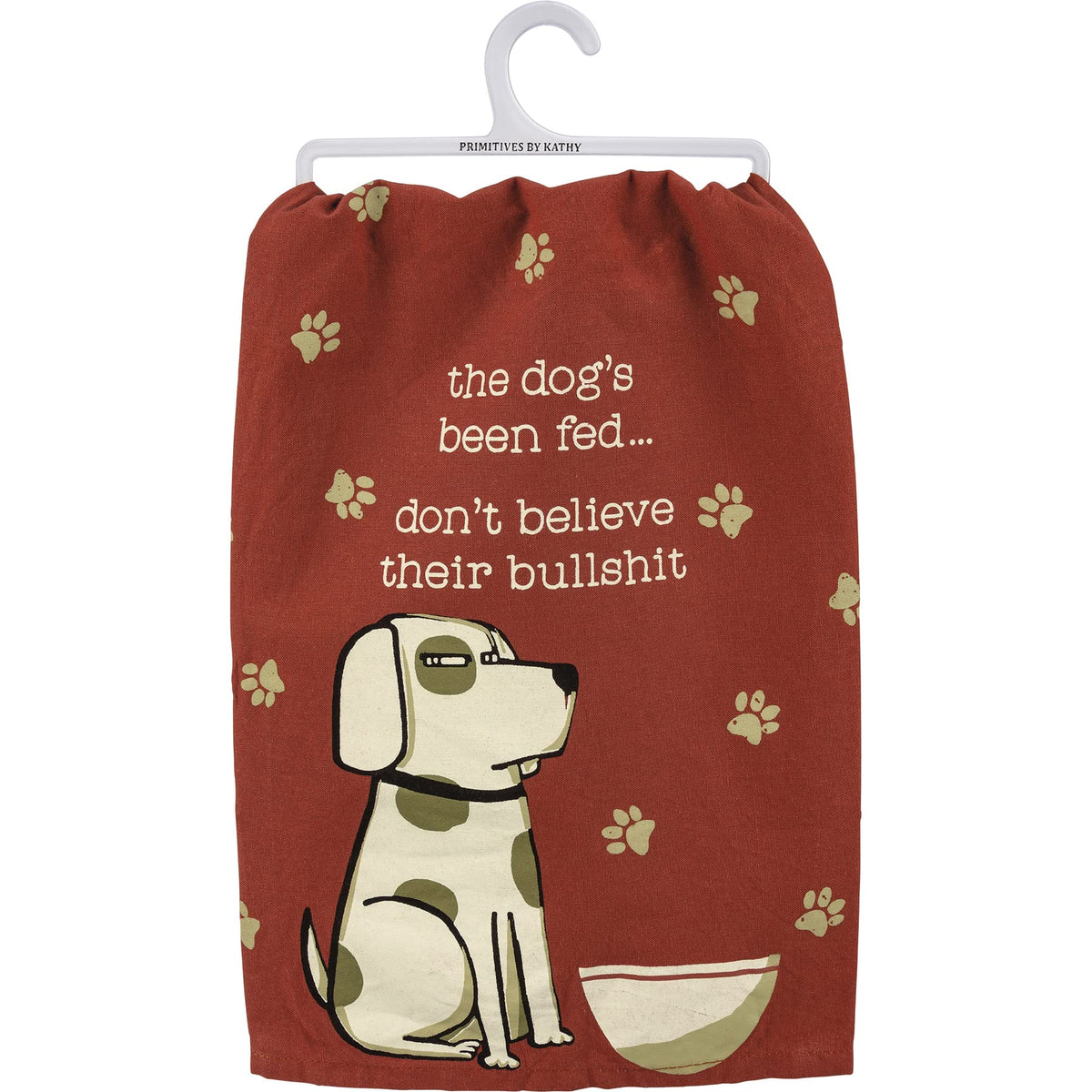 La toalla de cocina Primitives by Kathy con diseño de perro y bandana, absorbente y decorativa para cocina.
