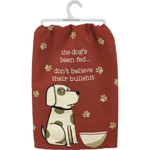 La toalla de cocina Primitives by Kathy con diseño de perro y bandana, absorbente y decorativa para cocina.