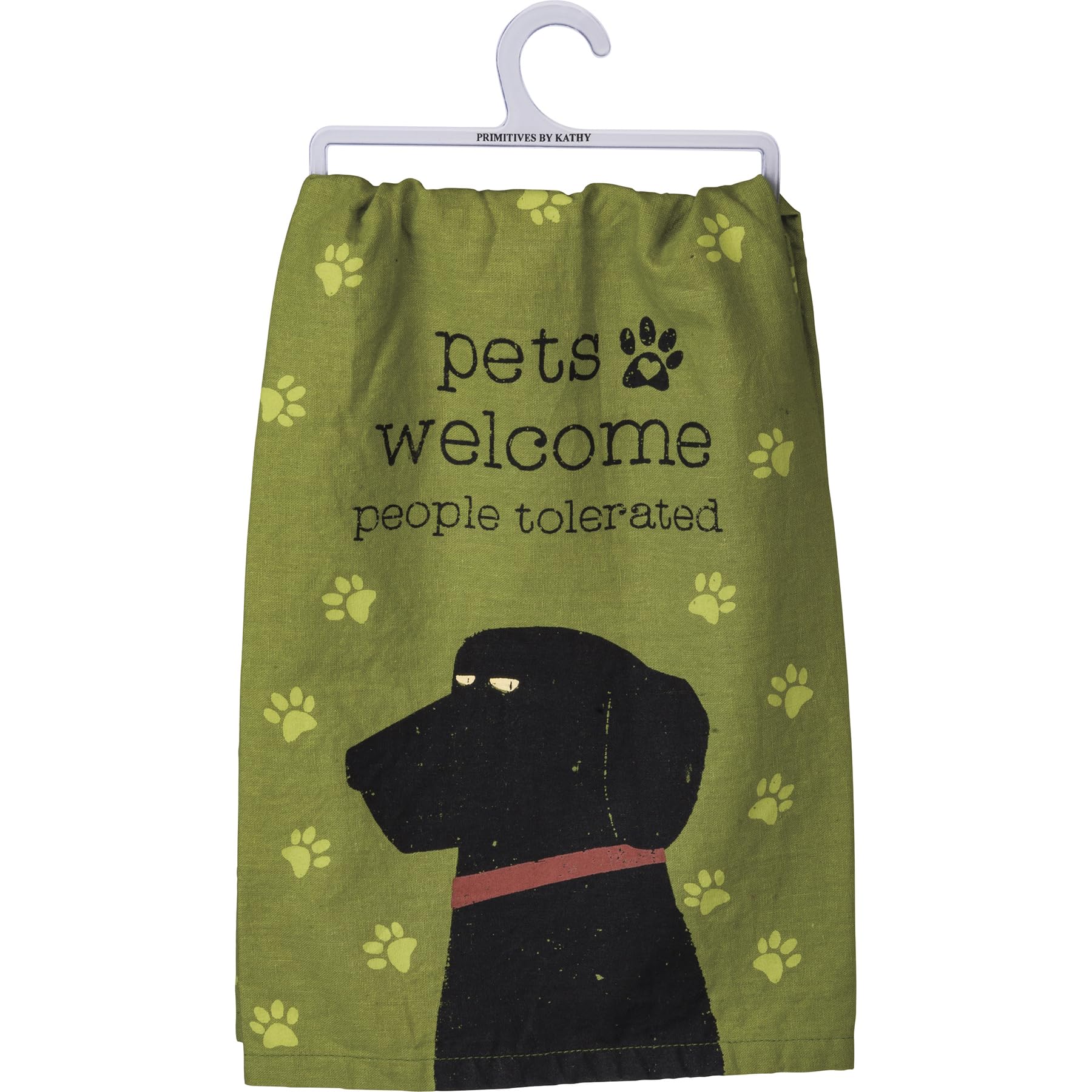 Primitives by Kathy: toalla con diseño de perro y bandana, ideal para la cocina