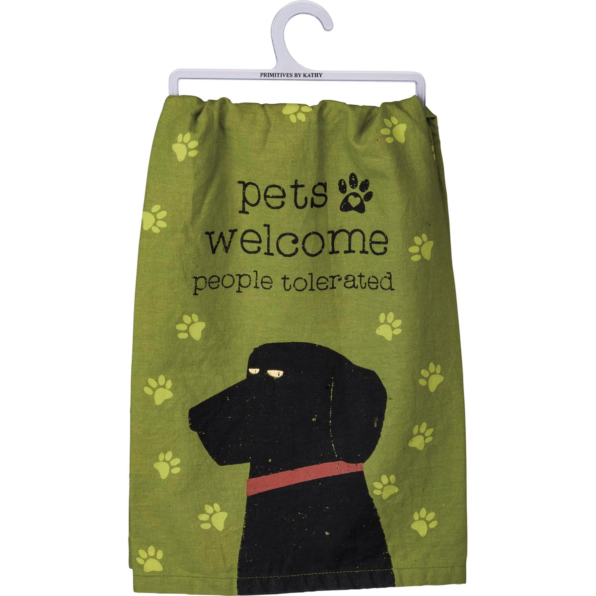 Primitives by Kathy: toalla con diseño de perro y bandana, ideal para la cocina